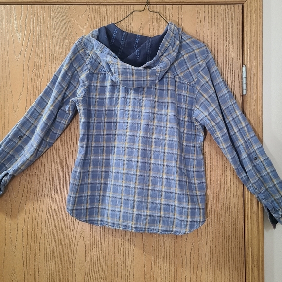 Columbia Plaid Hooded Button Up Shirt - Picture 2 of 5